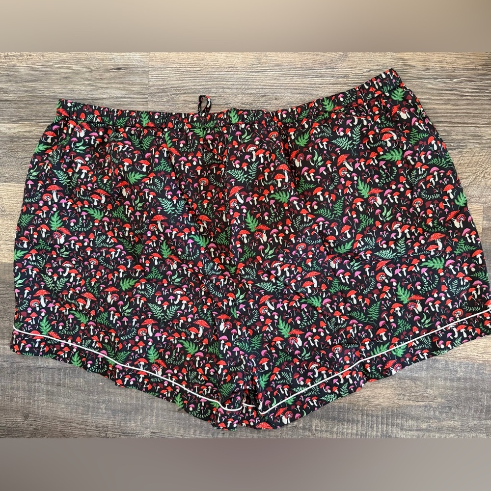 PRINTFRESH 4X Organic Cotton Shorts Pajama Set Mushroom & Leaf Print - Picture 15 of 16